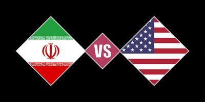 Iran vs USA flag concept. Vector illustration.