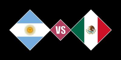 concepto de bandera argentina vs méxico. ilustración vectorial vector