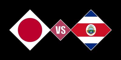 concepto de bandera de japón vs costa rica. ilustración vectorial vector