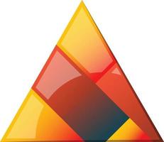 Abstract pyramid triangle logo illustration in trendy and minimal style vector