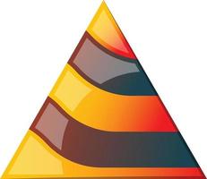 Abstract pyramid triangle logo illustration in trendy and minimal style vector