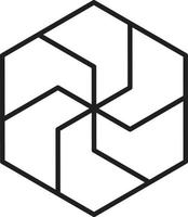 Abstract hexagon logo illustration in trendy and minimal style vector