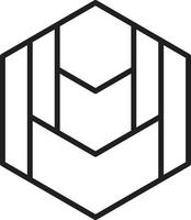 Abstract hexagon logo illustration in trendy and minimal style vector