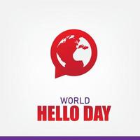 Vector illustration World Hello Day. Simple and Elegant Design