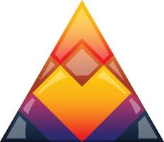 Abstract pyramid triangle logo illustration in trendy and minimal style vector