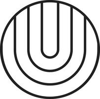 Abstract circle logo and U letter illustration in trendy and minimal style vector