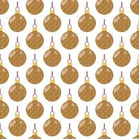 pattern of gold patterned rings of Christmas colored balls with ribbon for festive packaging vector