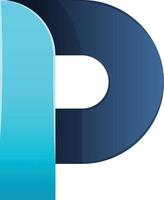 Abstract letter P logo illustration in trendy and minimal style vector