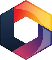 Abstract hexagon and circle logo illustration in trendy and minimal style vector