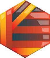 ilustración de logotipo de línea hexagonal abstracta en estilo moderno y minimalista vector