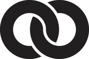 Abstract crossed circle logo illustration in trendy and minimal style vector