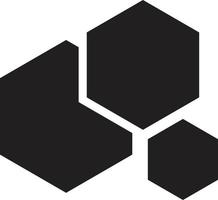 Abstract connected hexagon logo illustration in trendy and minimal style vector