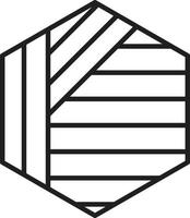 Abstract hexagon line logo illustration in trendy and minimal style vector