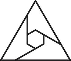 Abstract pyramid triangle logo illustration in trendy and minimal style vector