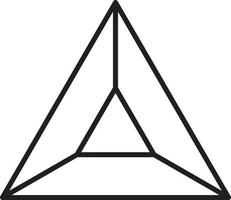 Abstract pyramid triangle logo illustration in trendy and minimal style vector