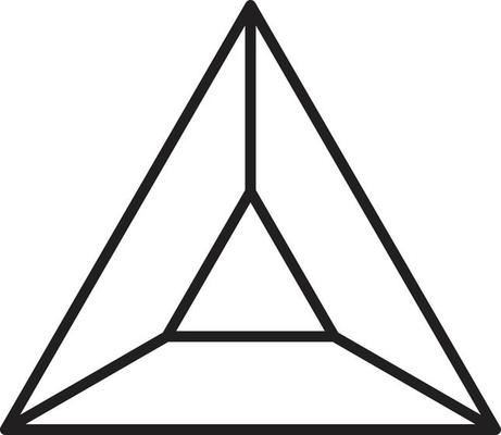 Abstract pyramid triangle logo illustration in trendy and minimal style