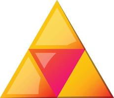 Abstract pyramid triangle logo illustration in trendy and minimal style vector