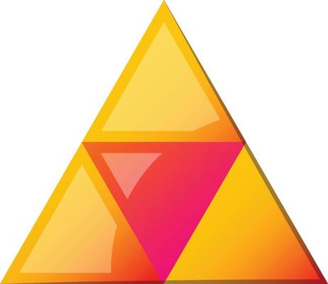 Abstract pyramid triangle logo illustration in trendy and minimal style