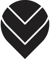 Abstract location pin logo illustration in trendy and minimal style vector