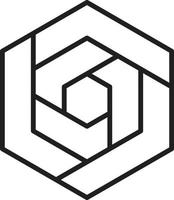 Abstract hexagon logo illustration in trendy and minimal style vector