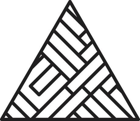 Abstract pyramid triangle logo illustration in trendy and minimal style