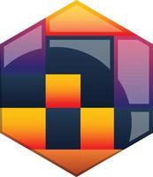Abstract hexagon logo illustration in trendy and minimal style vector