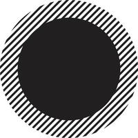 Abstract circle and rays logo illustration in trendy and minimal style vector