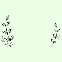 green background with sprigs of flowers vector