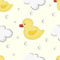 seamless pattern with foam and duck vector