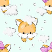 seamless pattern with foam and fox vector