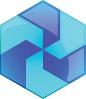 Abstract hexagon logo illustration in trendy and minimal style vector