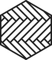 Abstract hexagon line logo illustration in trendy and minimal style vector