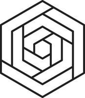 Abstract hexagon line logo illustration in trendy and minimal style vector