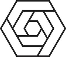 Abstract hexagon logo illustration in trendy and minimal style vector