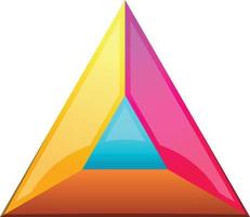 Abstract pyramid triangle logo illustration in trendy and minimal style vector