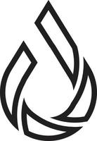 Abstract water drop logo illustration in trendy and minimal style vector