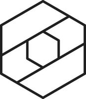 Abstract hexagon and circle logo illustration in trendy and minimal style vector