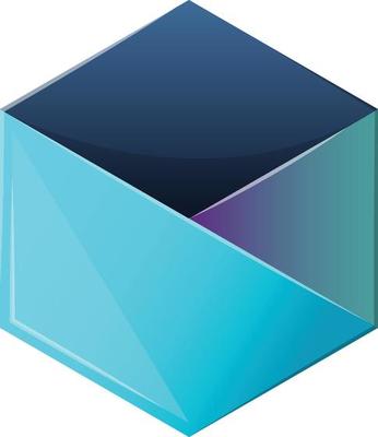 Abstract hexagon logo illustration in trendy and minimal style