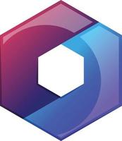 Abstract hexagon and circle logo illustration in trendy and minimal style vector