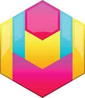 Abstract hexagon logo illustration in trendy and minimal style vector