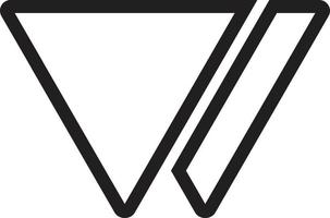 Abstract folded triangle logo illustration in trendy and minimal style vector