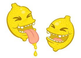 cartoon two lemons vector