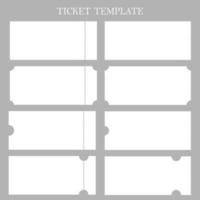 Set blank ticket template. Concert ticket, lottery coupons. coupon. Vector stock illustration.