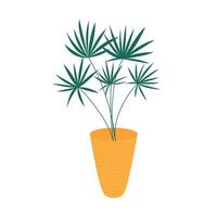 Flat style palm in pot vector illustration