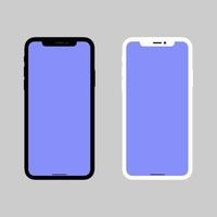 Realistic isolated smartphones vector illustration. Mobile phone mockup with blank screen isolated on one color background