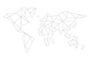 Abstract world map. Low poly geometry design world map. Vector stock illustration.