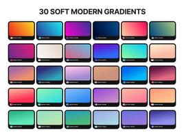 30 best gradient backgrounds. Gradient backgrounds with color codes. Vector abstract background.