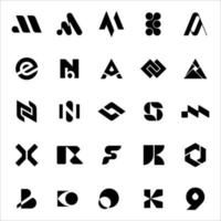 Collection of black flat minimal logotypes ideas. Vector logotypes set.