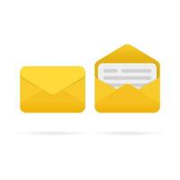 Closed and open envelope vector illustration. Symbol of sms or email on electronic devices. Vector isolated envelope.