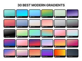 30 best gradient backgrounds. Gradient backgrounds with color codes. Vector abstract background.